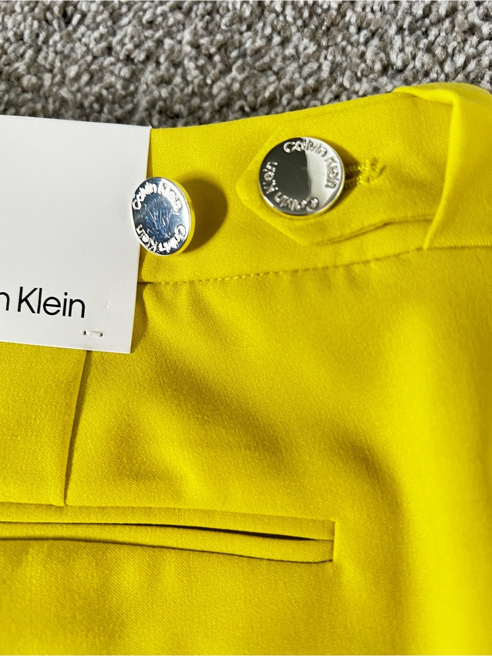Calvin Klein Bright Yellow Slim Ponte Ankle Pants - Picture 7 of 16